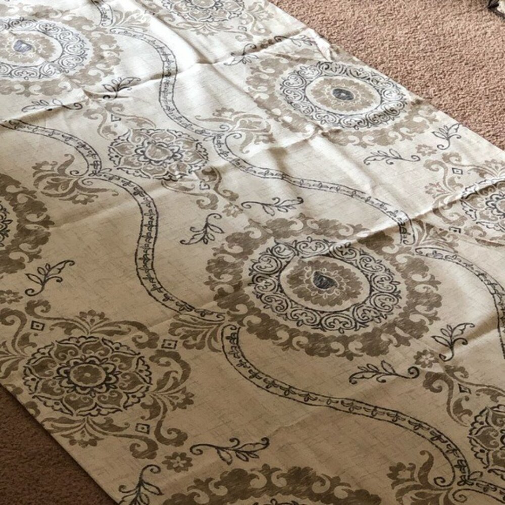 2 Envogue Boho Medallion Curtain Panels Hidden Back Tab 40 x 84